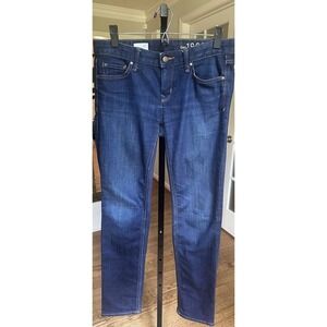 Gap 1969 Real Straight Jeans Women's Size 27R Dark Wash Stretch Denim Mid Rise